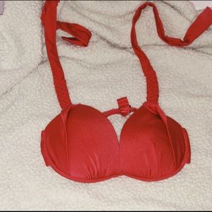 Red push-up bikini top